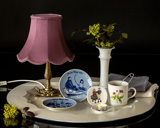 Håndsyede skærme - så fine til gamle messinglamper