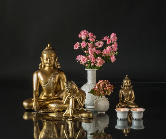 Stort sortiment af Buddha figurer mv. 