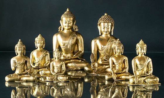 Buddha figurer i messing
