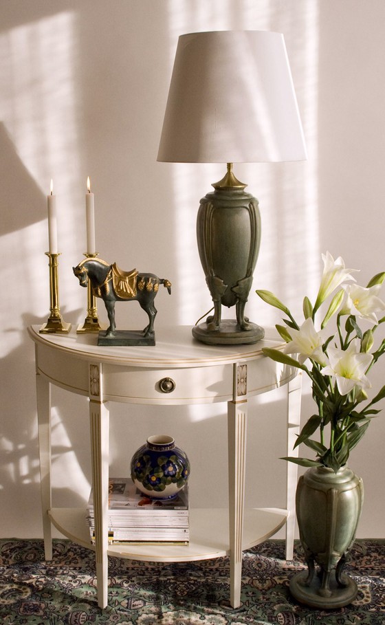 Klassisk jadegrøn lampe